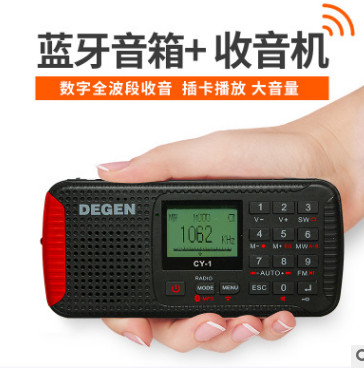 Degen/德劲 CY-1户外运动应急便携无线蓝牙音响插卡音箱收音机图2