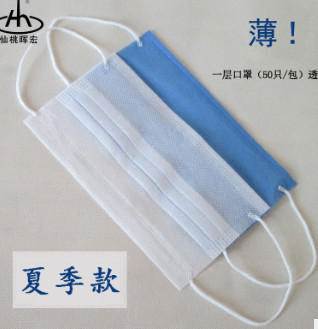 一次性一层透气成人男女通用夏季薄款防尘工业化工无纺布骑车口罩图2