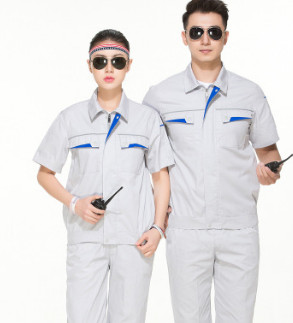 半袖汽修服劳保服 工厂车间耐磨夏季短袖工作服套装男图2