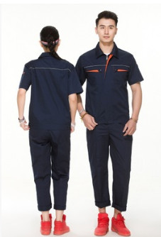 半袖汽修服劳保服 工厂车间耐磨夏季短袖工作服套装男图3