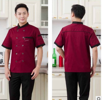 亦乐儿夏季厨师工作服短袖 酒店厨师长饭店服务员糕点师快餐店工图3