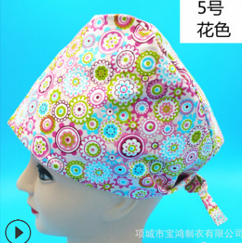 厂家直销印花帽男女通用纯棉手术室帽子包头帽薄款医生护士帽图2