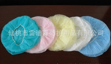 无纺布圆帽一次性尼龙网眼帽防尘防落发头套手工圆形帽子有现货图3