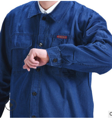 夏季长袖牛仔工作服 男长袖汽车维修夏季工作服男电焊服厂家直销图2
