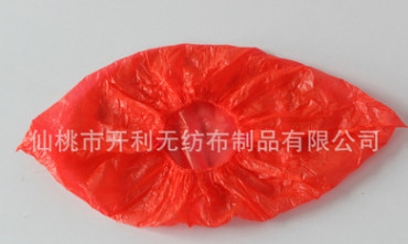一次性CPE 塑料鞋套 大红色喜庆红火 防水防尘家居电子食品加工图3