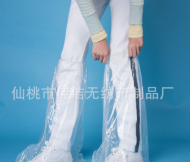 湖北一次性靴套 雨天防雨实验加长塑料靴套养殖加厚防水鞋套图3
