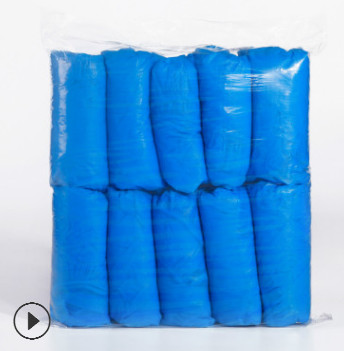 一次性塑料鞋套 防尘防水防滑CPE鞋套加厚耐磨100只装一次性脚套图2