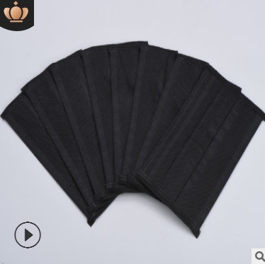 加厚一次性口罩三层无纺布防尘四层黑色清爵士独立包装活性炭口罩图2