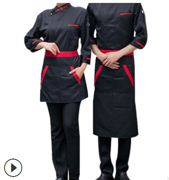 长袖加厚定制厨房工作服厨师服酒店烧烤厨房工作服工装厂服定制图2