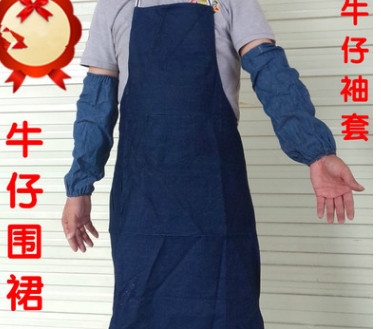 牛仔围裙 加厚无袖耐磨用棉布工作罩衣防油污电焊木工业劳保批发图2