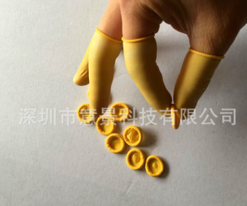 防静电无尘无粉净化米黄手指套无指纹加长加厚手指套耐用厂家批发图3