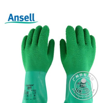 Ansell16-650橡胶手套 防化耐酸碱耐高温 耐磨防滑 250度防滑吸汗