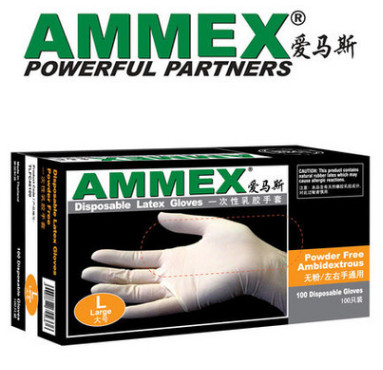AMMEX爱马斯一次性乳胶手套无粉医院用实验室食品加工美容手套图3