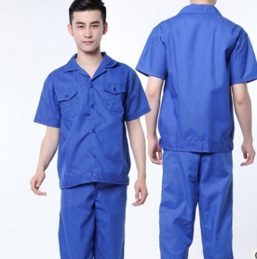 工作服套装男女夏季薄款工装短袖蓝色修车长袖劳保服定制单件上衣图2