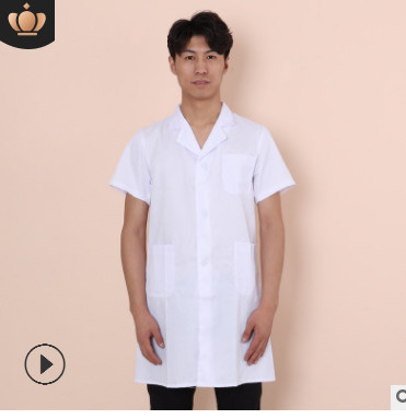 定制白大褂长袖医生服男女夏护士服短袖韩版修身美容院工作实验服图3