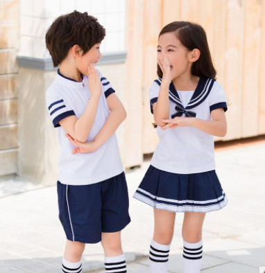 幼儿园园服夏英伦中小学生校服班服套装六一演出男女童海军风水手图3