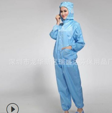 厂家直销防静电连帽喷漆食品分体服静电衣工作服防护服无尘洁净服 举报 本产品支持七天无理由退货图2