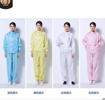 防静电分体服连帽翻领无尘服净化工作服蓝白上衣食品制药电子订制图2