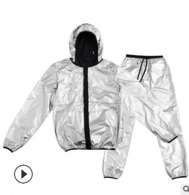 暴汗服女套装运动健身服发汗出汗跑步服控体降体服大码爆汗服男图2