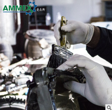 AMMEX爱马斯一次性乳胶麻面手套 工业家用无粉耐穿透防水手套图3