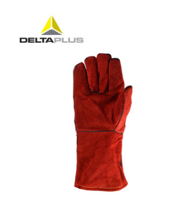 代尔塔205515电焊气割防护手套 隔热耐磨牛皮焊接 防火阻燃手套