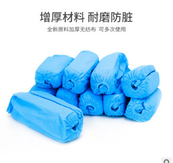 厂家直销加厚防滑一次性鞋套 无纺布CPE鞋套无尘车间医院防尘鞋套图2