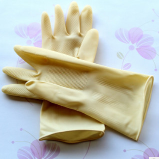 牛筋胶手套 工业家用乳胶手套 筋源乳白色胶手套 清洁手套图3