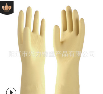 10双厂家加厚牛筋乳胶手套工业家务清洁防水手套耐酸碱橡胶手套图3