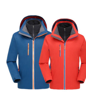 批发户外服装男两件套冲锋衣防水反光拉链工作服光板现货定LOGO图2
