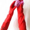 厂家直销大田红玫瑰乳胶手套加长家用手套抗磨耐油防水乳胶手套