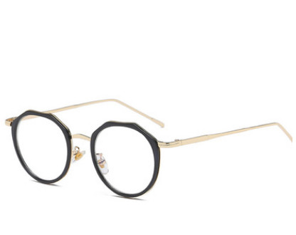 厂家直销 新款多边形不规则眼镜框架学生配镜超轻不锈钢透明大框
