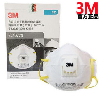 3m口罩8210V自吸式防过滤物口罩防尘 防工业粉尘防雾霾防流感口罩图2