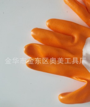 丁晴半挂浸胶防护手套浸胶手套 耐磨防油耐酸碱胶劳保手套图2