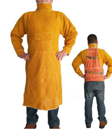 围裙电焊服烧焊防烫反穿衣焊工牛皮防电焊辐射焊接工作服防护服图2