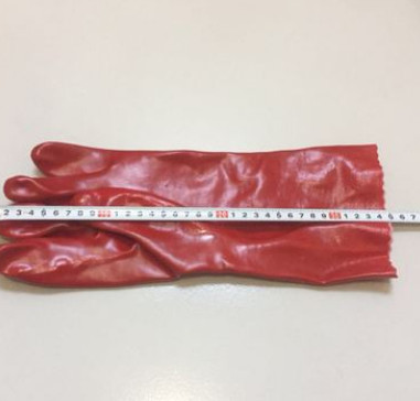 厂家直销红色PVC 手套防微生物耐酸碱加强硫化手套35 30CM图3