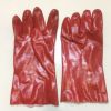 厂家直销红色PVC 手套防微生物耐酸碱加强硫化手套35 30CM