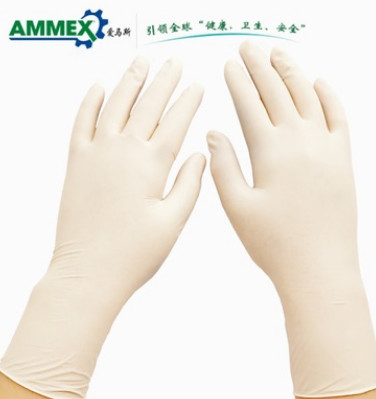 AMMEX爱马斯一次性乳胶手套灭菌无菌手套家居检查实验室精细工业图2