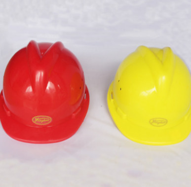 加厚防砸安全帽工地施工头盔V型透气孔高强度防护帽塑料安全帽