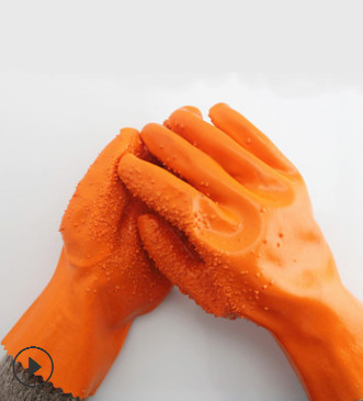 工厂直销东亚807耐油止滑酸碱工业手套 劳保防护浸塑手套