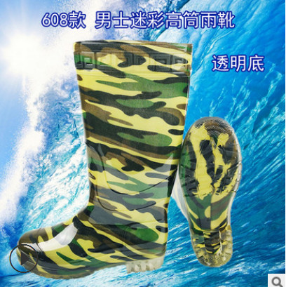正予男式898男式雨鞋高筒水靴牛筋底水鞋 耐磨耐酸碱长筒男士雨靴图2