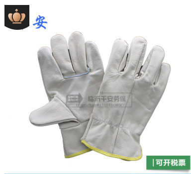 司机手套头层牛皮柔软耐磨焊工手套全皮短电焊手套临沂劳保批发图3