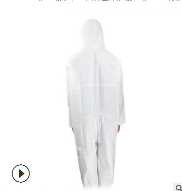 3M 4510防护服白色带帽连体防静电防粉尘液体喷溅无纺布防护服图3