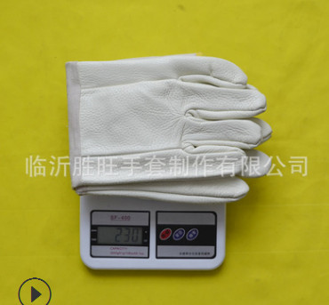 一层电焊牛皮手套 头层帆布袖长电焊隔热手套劳保批发 厂家直销图3