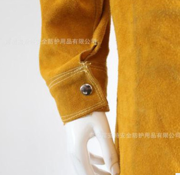 厂家直销牛皮电焊反穿衣电焊工防护服带袖围裙劳保牛皮服图3