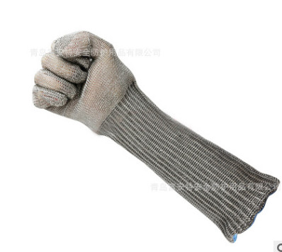 33cm加长防切割5级不锈钢钢丝金属手套加强防割劳保钢丝防割手套图2