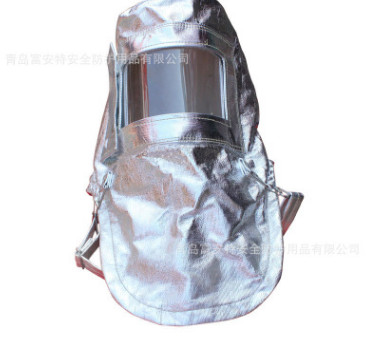 厂家直销铝箔防火隔热面头罩耐高温700-1000度防辐射劳保铝箔面罩