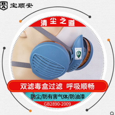 宝顺安喷漆油漆专用防毒面具气体工甲醛活性炭3401+2201防毒口罩图3