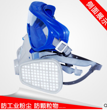 正品双箭龙连体防尘面具防风式防尘全面罩劳保防尘口罩带护目镜图3