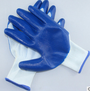 丁腈手套 十三针尼龙浸渍防护手套 工作手套 胜旺劳保手套批发图3