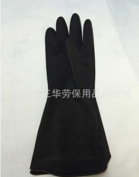 广东双七牌 黑色工业胶手套 出口装77牌耐酸碱手套 总经销批发图2